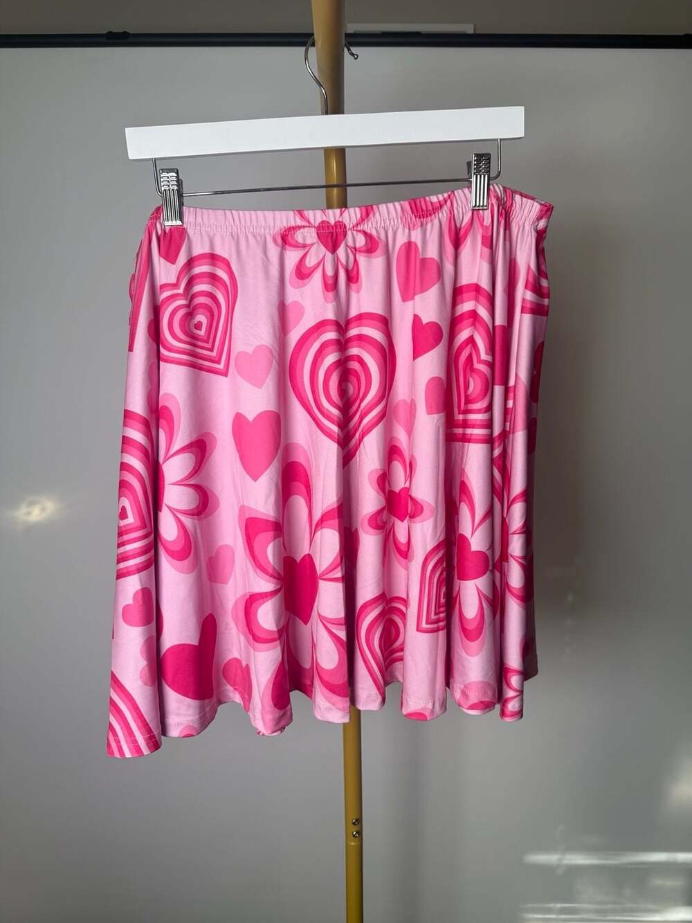 Softcore plus size pink heart skater skirt 3XL